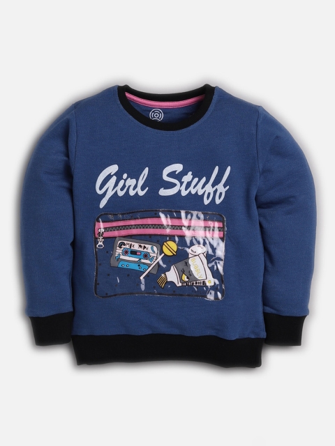 

TAMBOURINE Girls Blue Printed Sweatshirt