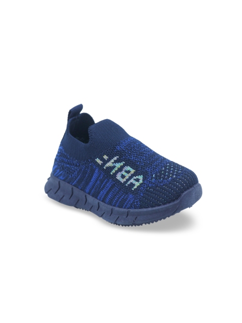 

FEETWELL SHOES Boys Blue Woven Design Slip-On Sneakers