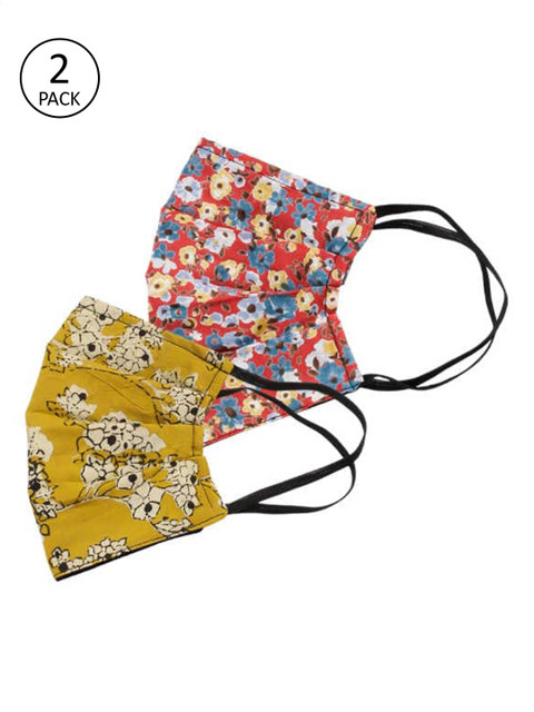 

Bellofox Unisex Pack of 2 3-Ply Reusable Cloth Face Masks, Red