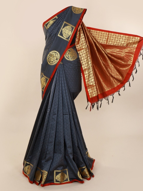 

Pothys Grey Ethnic Printed Art Silk Saree