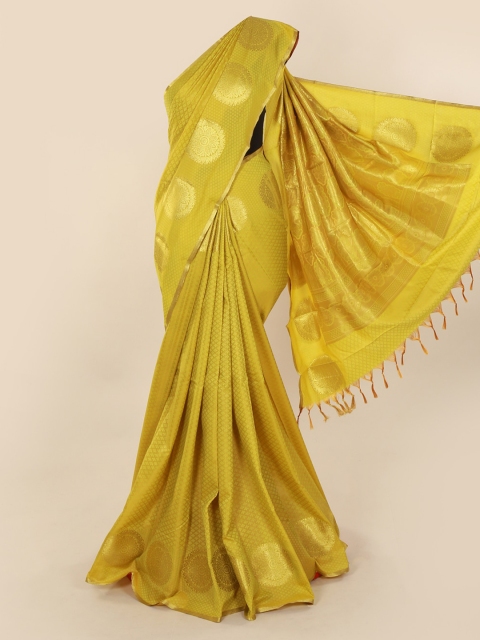 

Pothys Yellow Solid Art Silk Saree
