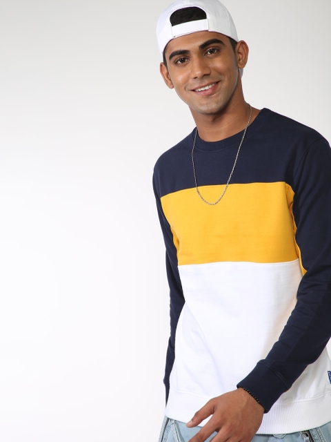 

Blue Saint Men White Colourblocked Sweatshirt