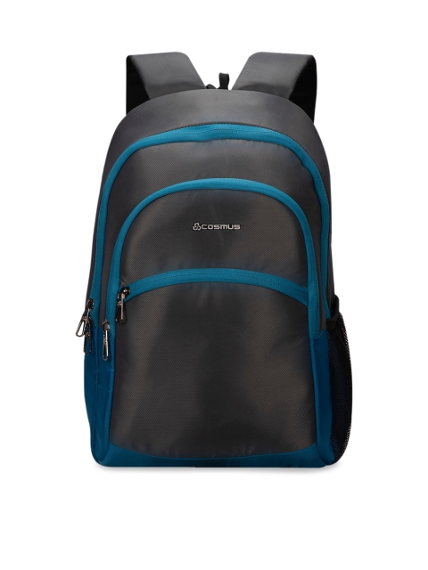 

COSMUS Unisex Grey & Blue Colorblocked Backpack
