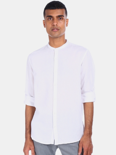 

Cherokee Men White Regular Fit Solid Casual Shirt