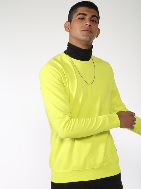 

Blue Saint Men Yellow Solid Sweatshirt