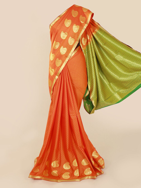 

Pothys Orange & Green Art Silk Woven Design Saree
