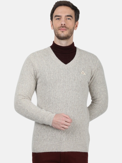 

Monte Carlo Men Grey Self Design Pullover Sweater