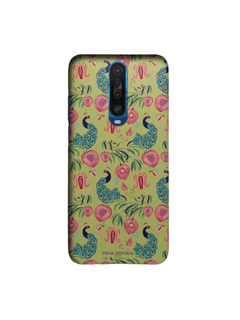 

macmerise Olive Green & Pink Payal Singhal Anaar and Mor Xiaomi Poco X2 Sleek Back Case