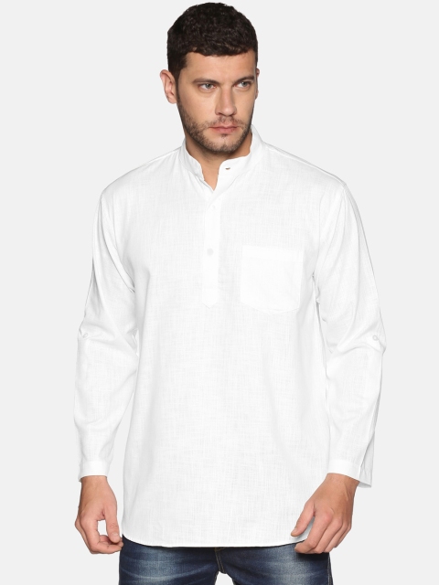 

Sethukrishna Men White Solid Straight Kurta
