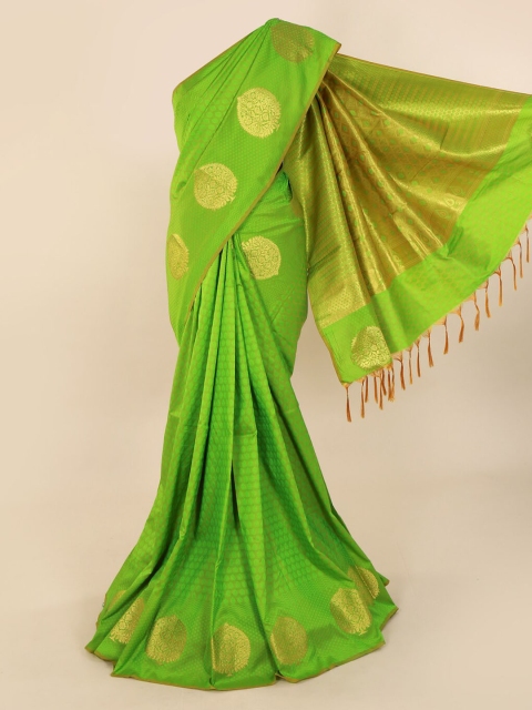 

Pothys Green & Gold-Toned Art Silk Woven Design Saree