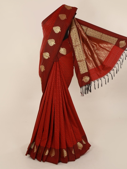 

Pothys Red Woven Design Art Silk Saree