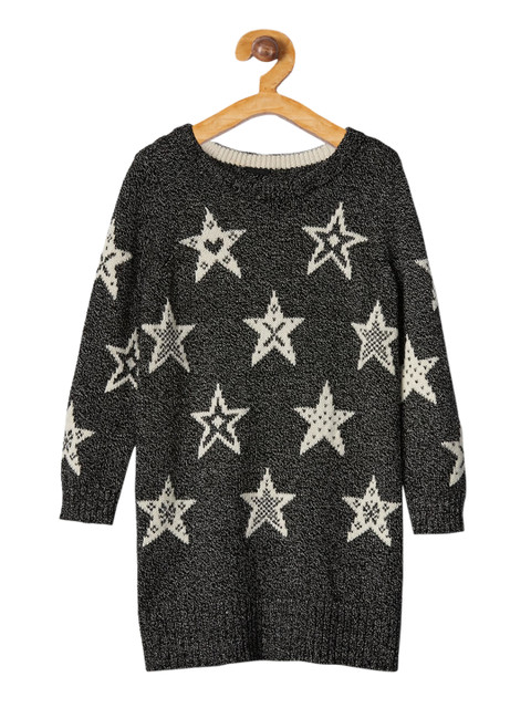 

GAP Girls Black Printed Sweater Dress