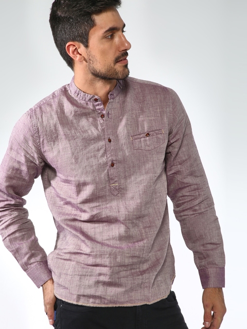 

Blue Saint Men Purple Slim Fit Solid Casual Shirt