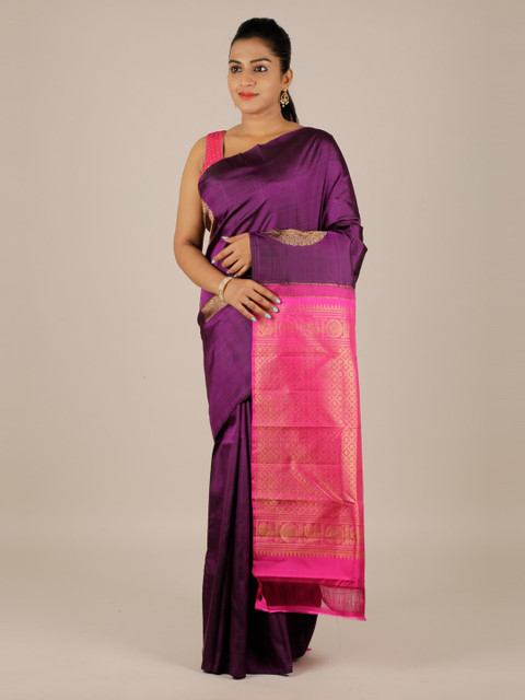 

Pothys Purple Woven Design Kanjeevaram Saree