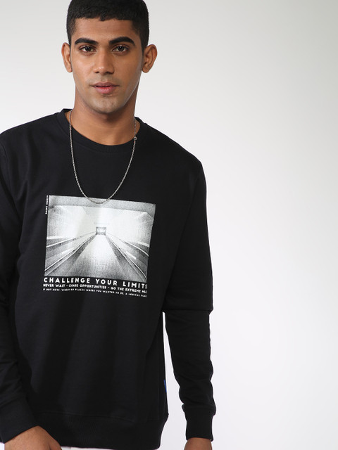 

Blue Saint Men Black Printed Sweatshirt