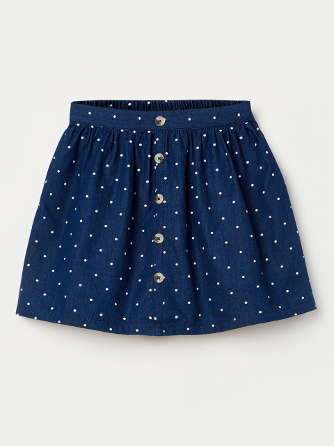

Fame Forever by Lifestyle Girls Navy Blue & White Printed Mini A-Line Skirt