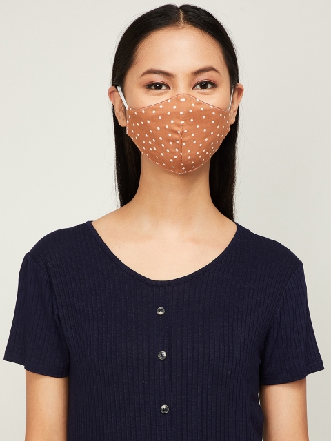 

Ginger by Lifestyle Pack Of 2 Polka Dot Print 3-Ply Outdoor Face Masks, Brown