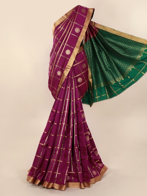 

Pothys Violet Woven Design Art Silk Saree