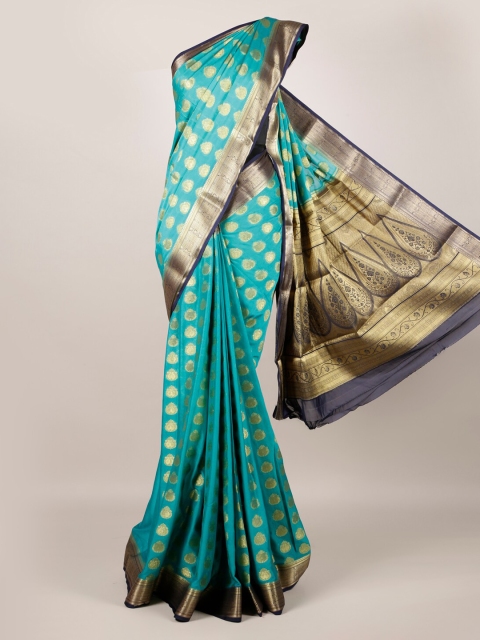 

Pothys Blue Printed Jute Silk Saree