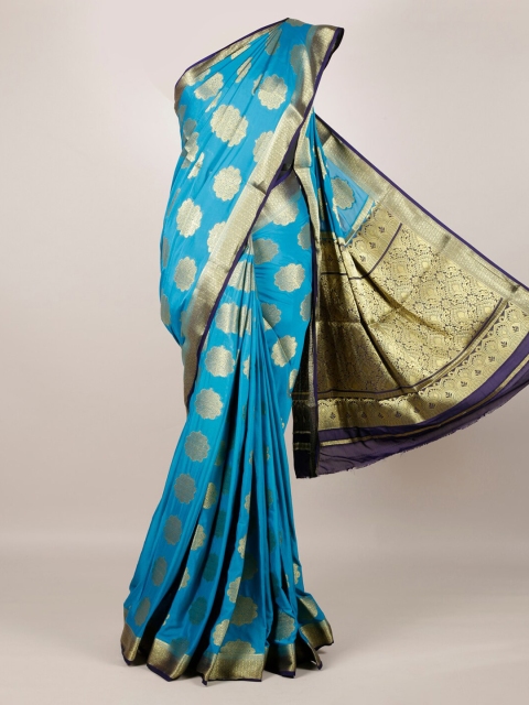 

Pothys Blue Woven Design Jute Silk Saree