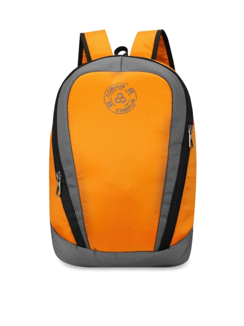 

COSMUS Unisex Orange & Grey Colourblocked Backpack