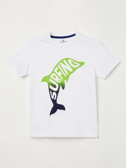 

Fame Forever by Lifestyle Boys White Printed Round Neck T-shirt