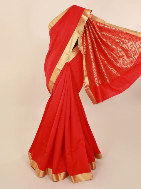 

Pothys Red Woven Design Art Silk Saree