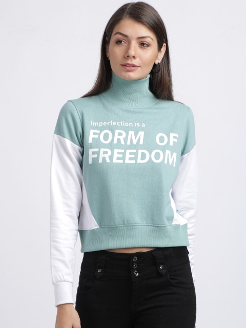 

BEVERLY BLUES Women Green Printed Sweatshirt