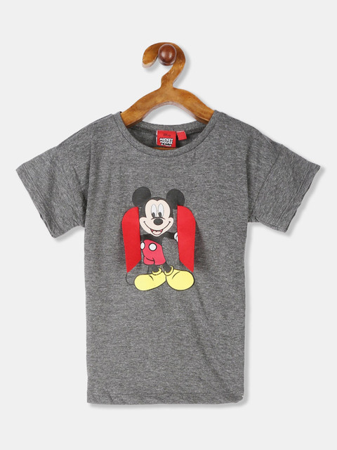 

Cherokee Girls Grey Printed Round Neck T-shirt