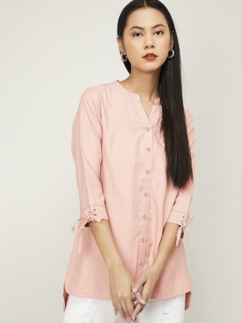 

Bossini Women Pink Regular Fit Solid Casual Shirt