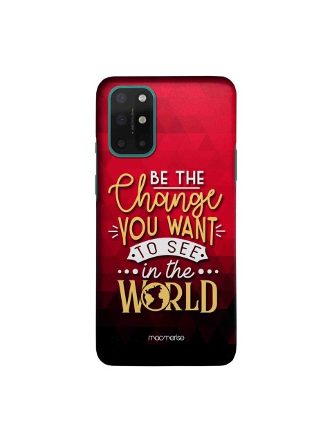 

macmerise Red & Black Be The Change Printed OnePlus 8T Back Case