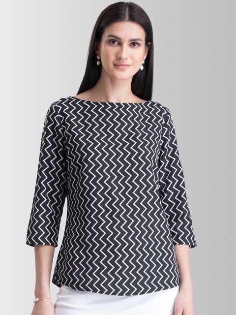

FableStreet Women Black Printed Top