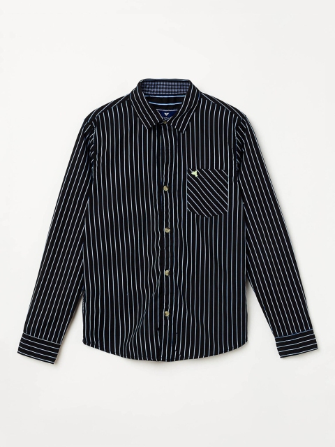 

Fame Forever by Lifestyle Boys Black Regular Fit Striped Casual Shirt