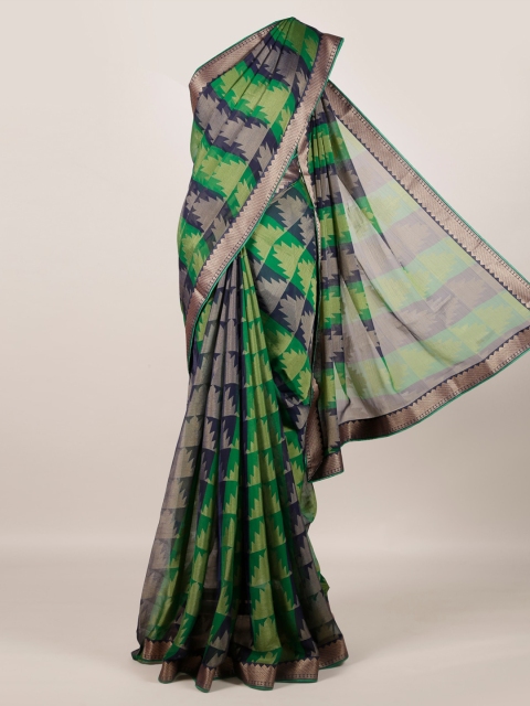 

Pothys Green Woven Design Poly Georgette Saree