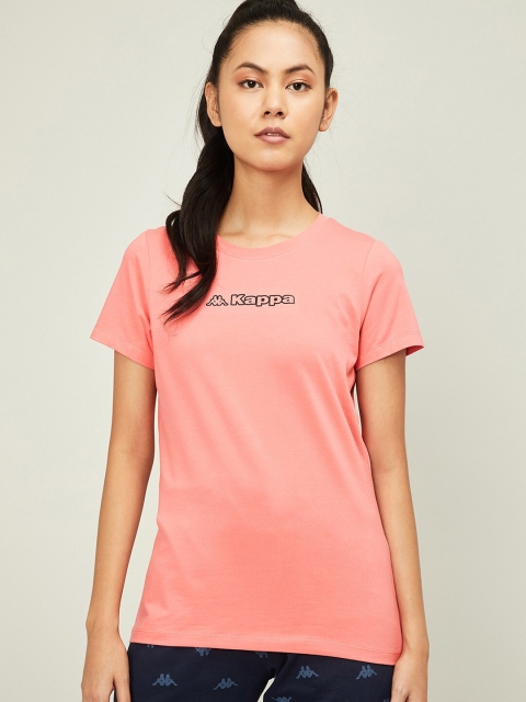 

Kappa Women Coral Solid Round Neck T-shirt