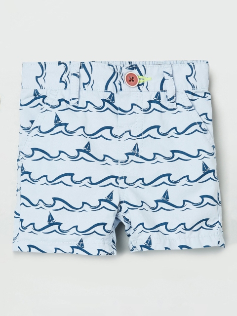 

max Boys Blue Printed Regular Fit Regular Shorts
