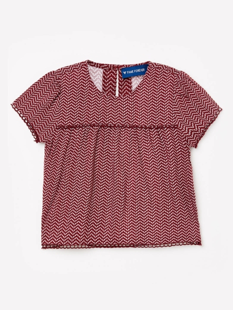 

Fame Forever by Lifestyle Girls Burgundy Printed Top