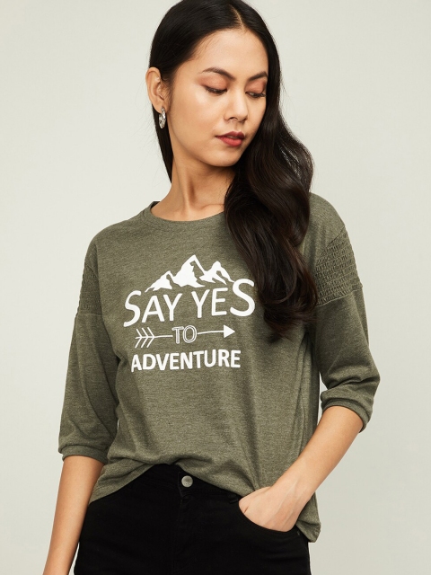 

Fame Forever by Lifestyle Women Olive Green Printed Top