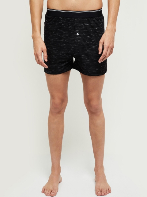

max Men Black Self Design Briefs