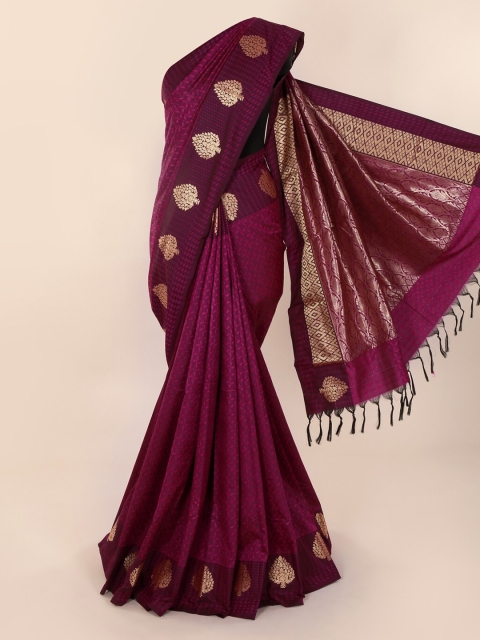

Pothys Violet Solid Art Silk Saree