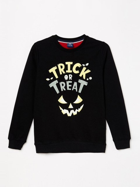 

Fame Forever by Lifestyle Boys Black & Yellow Printed Cotton Sweatshirt