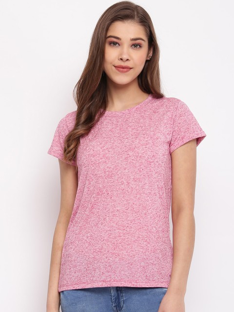 

Pepe Jeans Women Pink Solid Round Neck T-shirt
