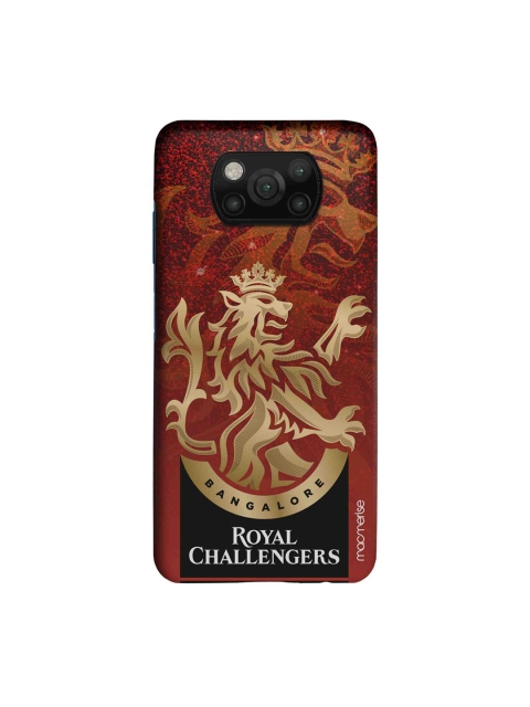 

macmerise Red & Gold-Coloured RCB Sparkles Xiaomi Poco X3 Back Cover