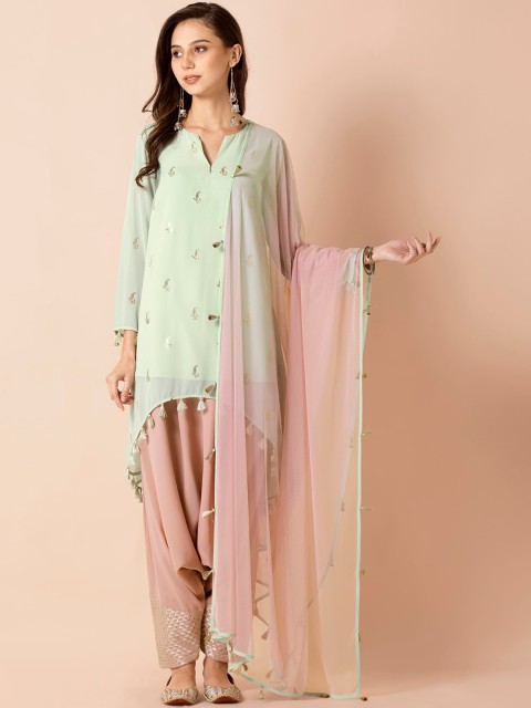 

INDYA X PAYAL SINGHAL Women Pink Solid Dupatta
