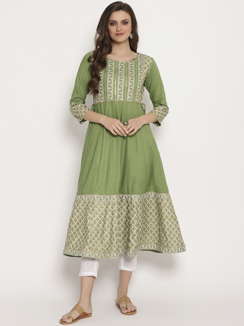 

Ramas Women Green Printed Anarkali Kurta