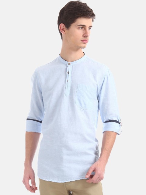 

Cherokee Men Blue Regular Fit Solid Casual Shirt