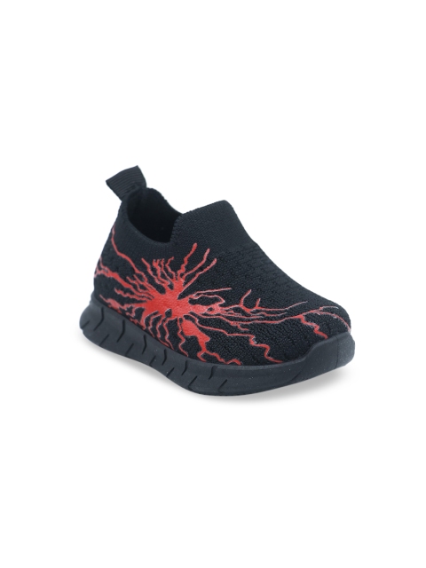 

FEETWELL SHOES Boys Black Woven Design Slip-On Sneakers