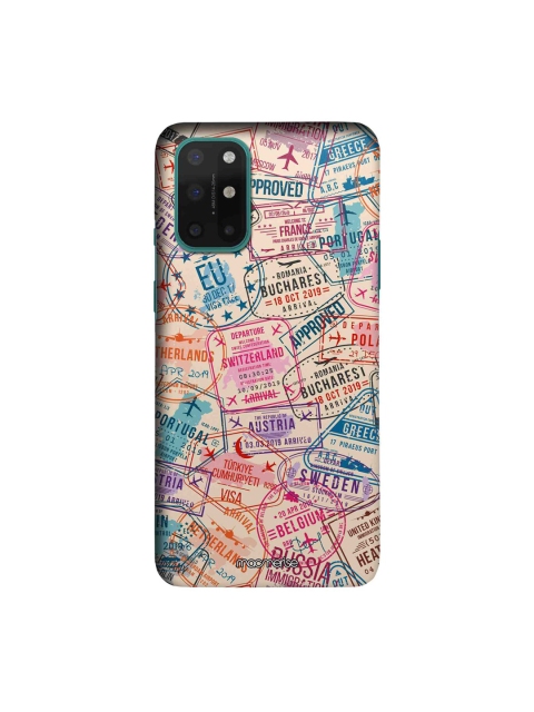 

macmerise Off-white & Pink Immigration Stamps Sleek OnePlus 8T Case