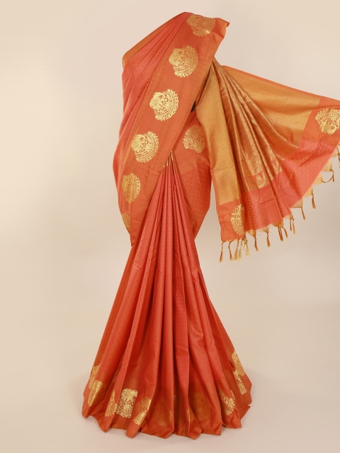 

Pothys Orange Woven Design Art Silk Saree