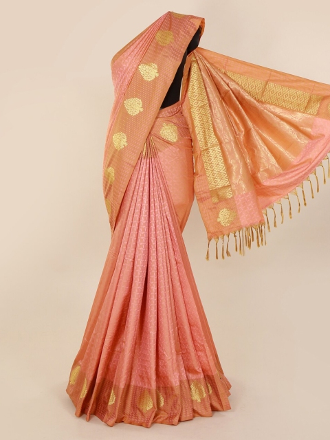 

Pothys Peach-Coloured Solid Art Silk Saree